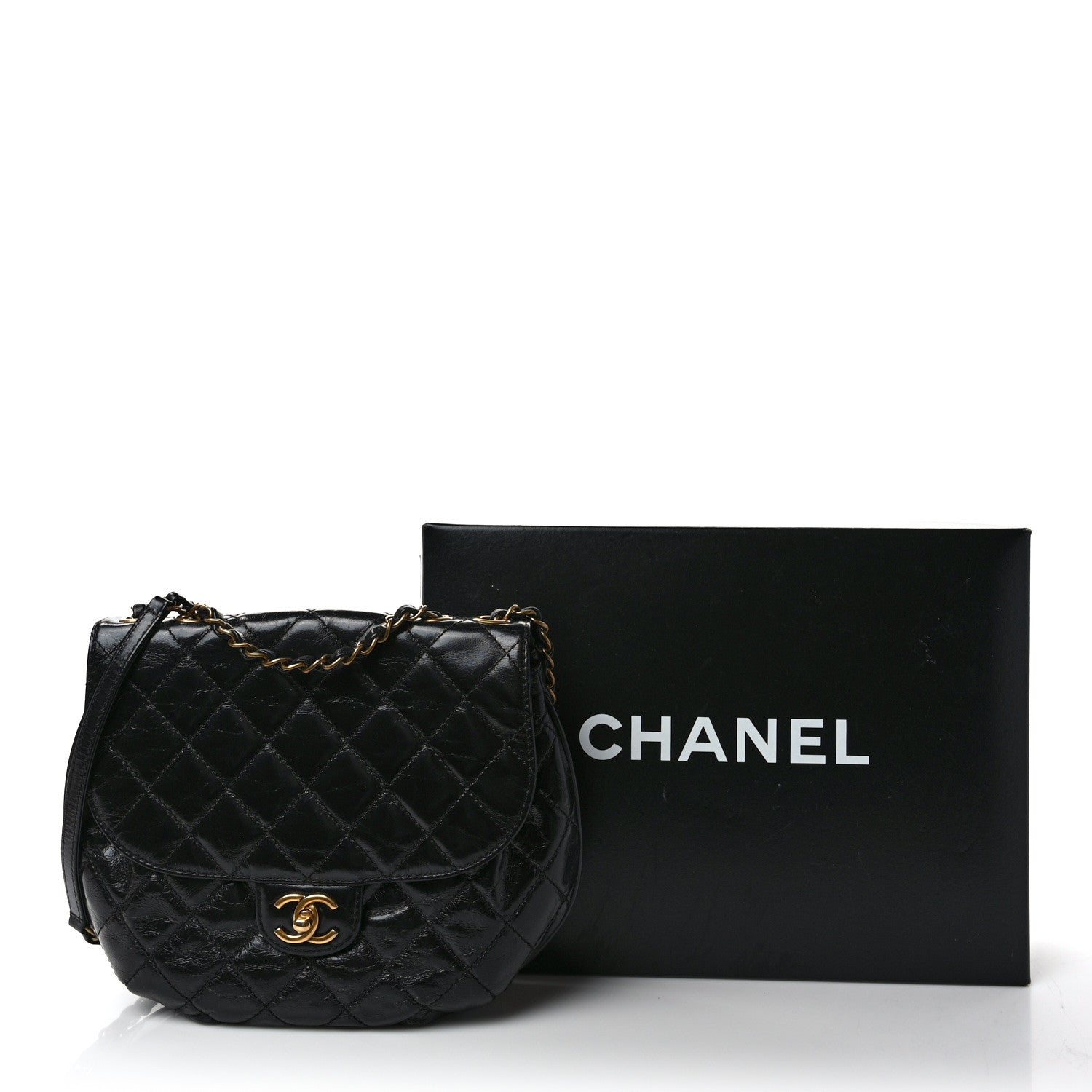 Chanel Glazed Calfskin Quilted Medium Bubble CC Flap Black 10 of 10