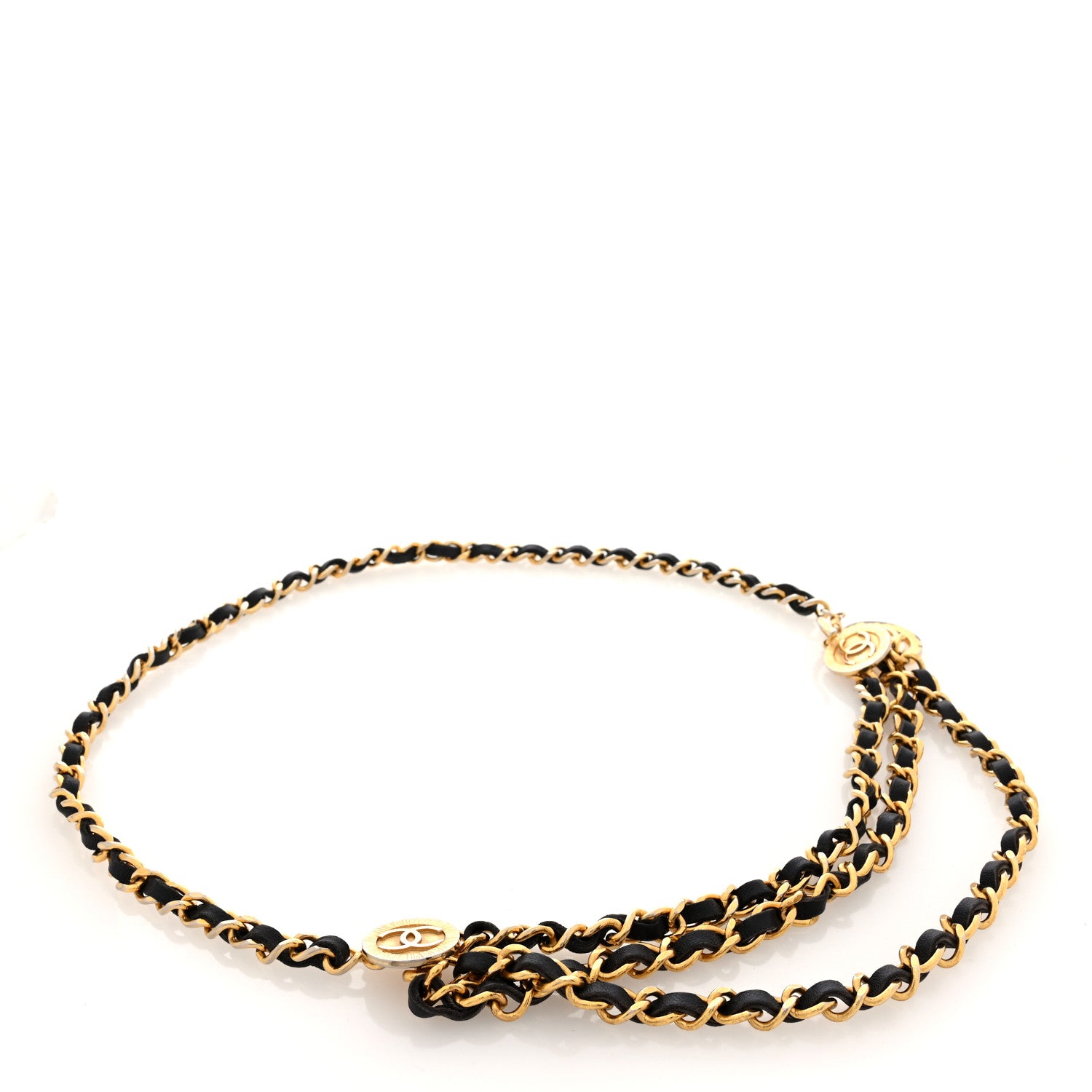 Chanel Lambskin Chain CC Medallion Belt Black Gold 1 of 3