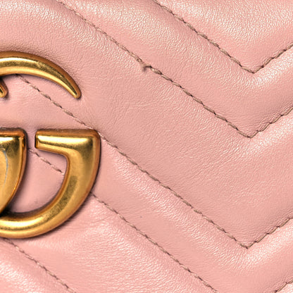 Gucci Calfskin Matelasse Small GG Marmont Chain Shoulder Bag Perfect Pink 16 of 17
