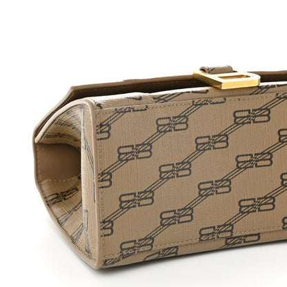 Balenciaga Coated Canvas BB Monogram Small Hourglass Top Handle Bag Beige Brown 8 of 12