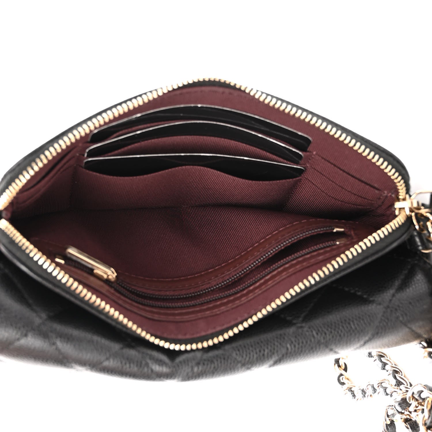 Chanel Caviar Quilted Flap Phone Holder With Chain Black 6 of 12
