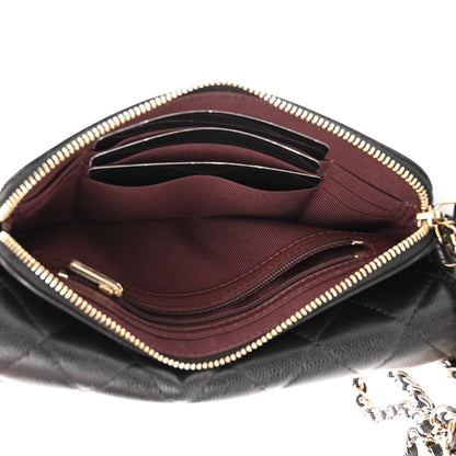 Chanel Caviar Quilted Flap Phone Holder With Chain Black 6 of 12