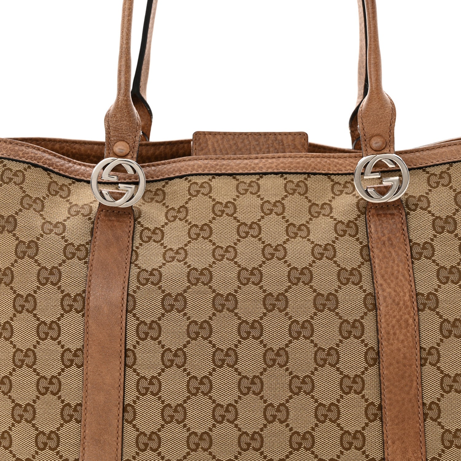 Gucci Monogram Old Libeccio Miss GG Tote Beige Ebony Light Brown 8 of 14