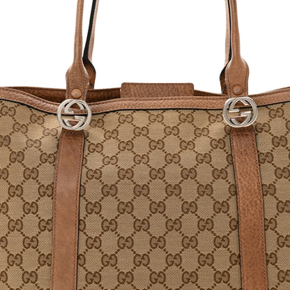 Gucci Monogram Old Libeccio Miss GG Tote Beige Ebony Light Brown 8 of 14