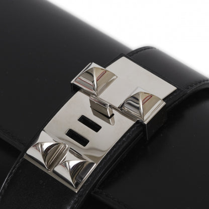 Hermes Box Leather Medor Clutch Black 7 of 11
