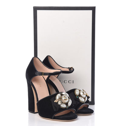 Gucci Velvet Bee Sandal 36 Black 14 of 14