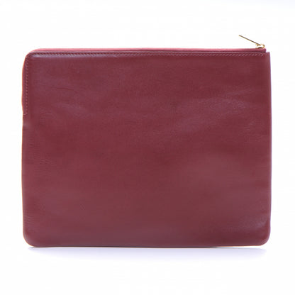 Celine Leather Pouch Clutch Bordeaux 2 of 8