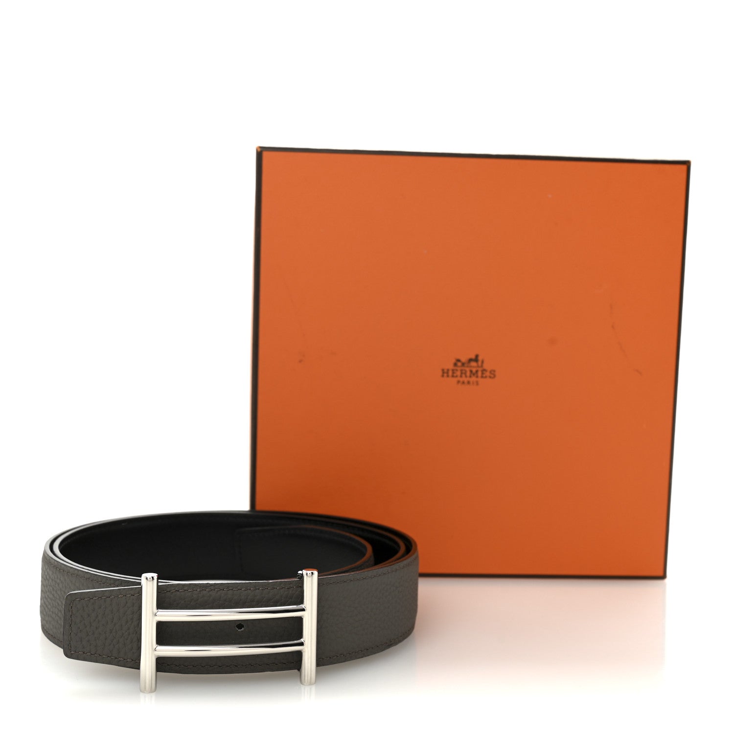 Hermes Box 135 Togo Reversible 32mm Rider Belt 95 Black Etain 6 of 6