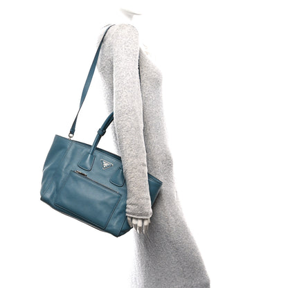 Prada Vitello Phenix Shopping Tote Marine 2 of 12