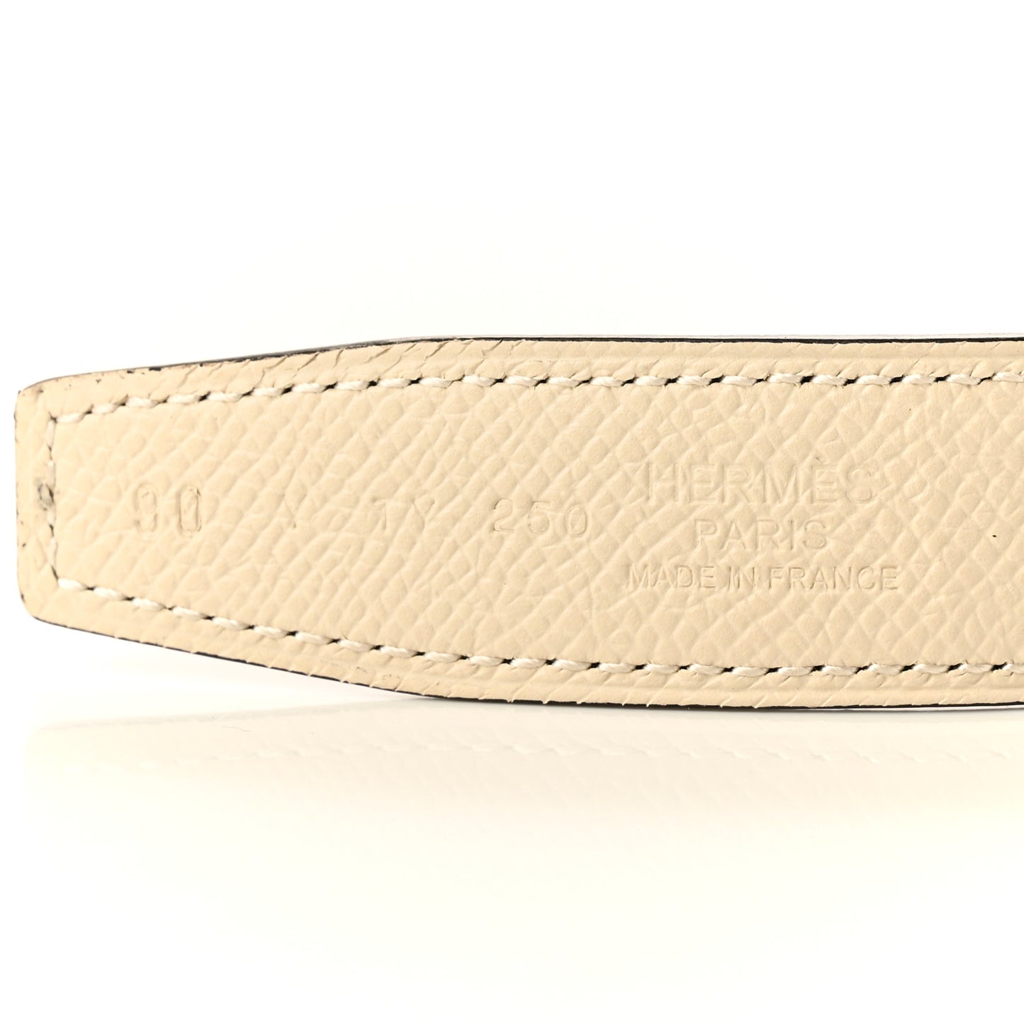 Epsom Swift Lizard 24mm Mini Constance H Belt 90 Craie Black