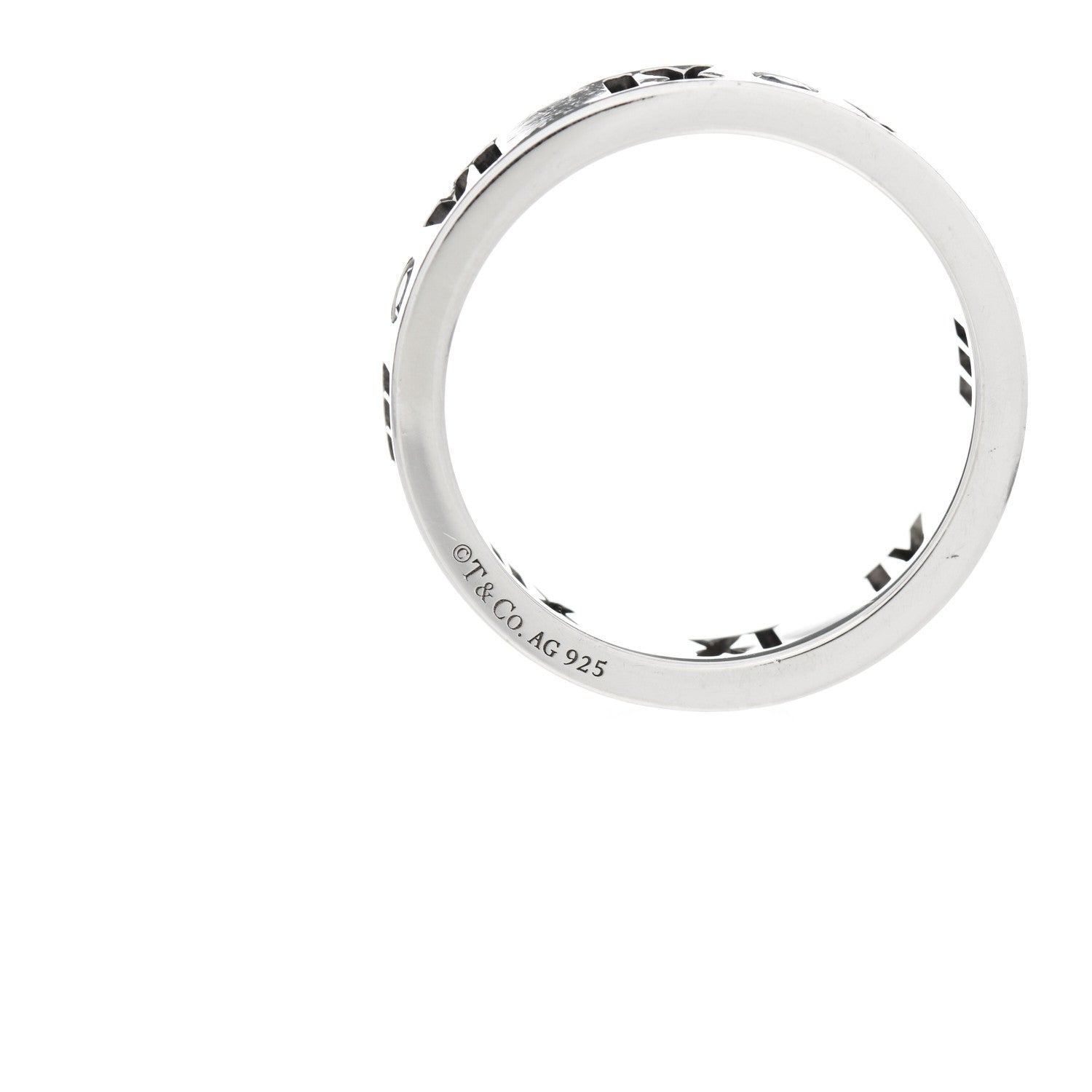 Tiffany Sterling Silver Blue Sapphire Atlas Pierced Ring 52 6 3 of 3