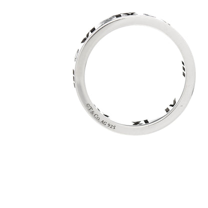 Tiffany Sterling Silver Blue Sapphire Atlas Pierced Ring 52 6 3 of 3