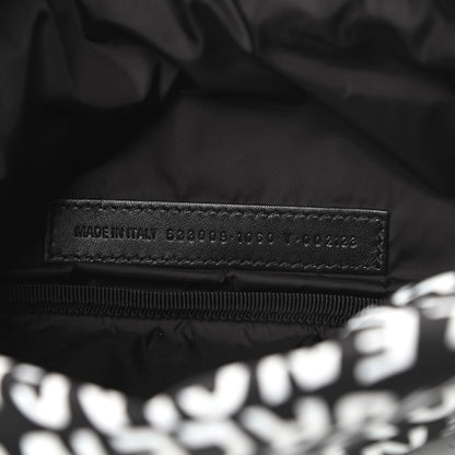 Balenciaga Nylon Wave Logo Print Wheel Beltpack Black White 7 of 10