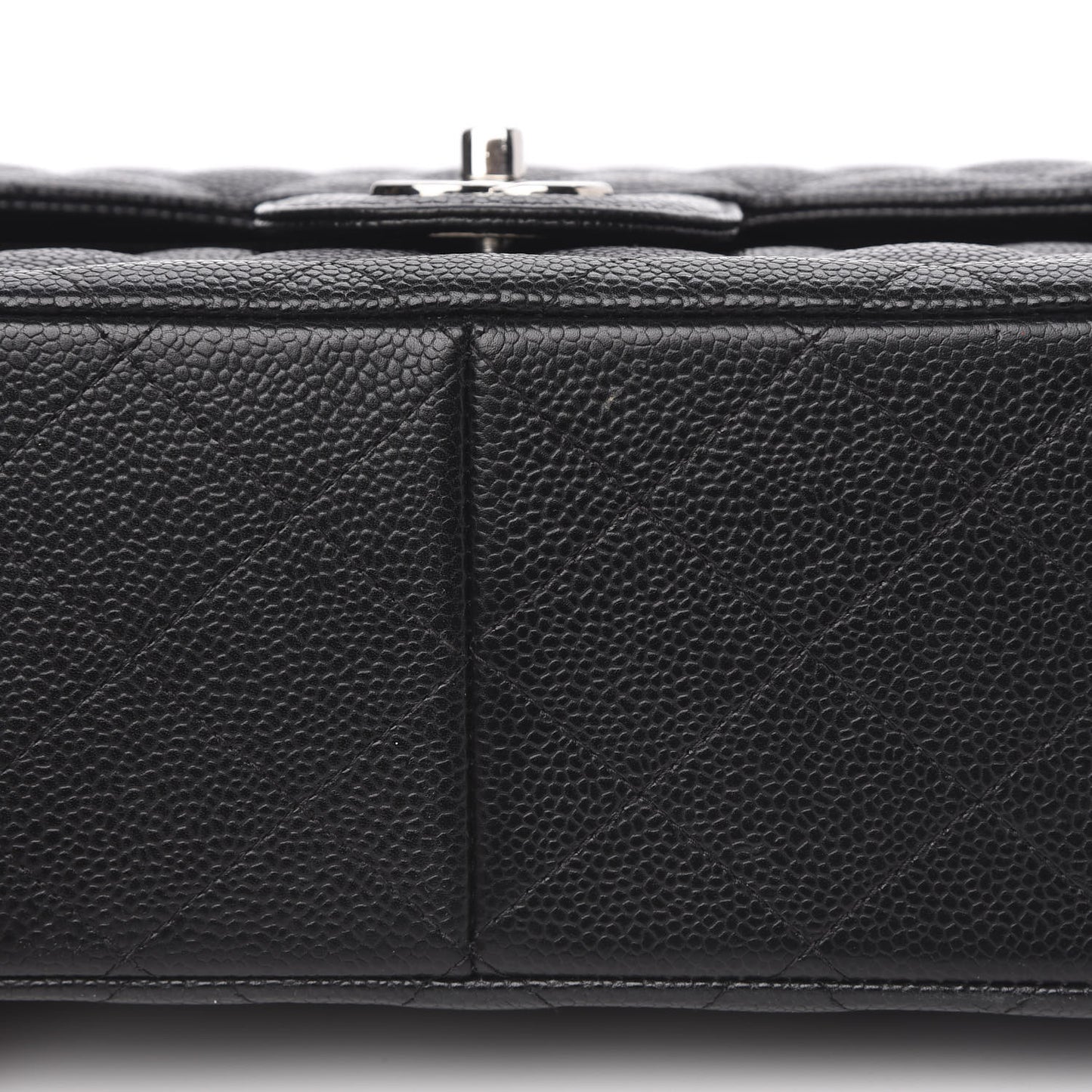 Caviar Quilted Jumbo Double Flap Black