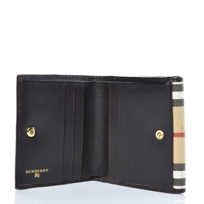 Burberry Haymarket Check Compact Wallet Chocolate 5 of 11