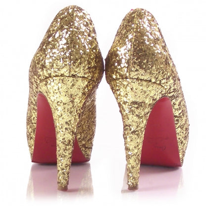 Christian Louboutin Glitter Altadama 100 Pumps 38.5 Gold 3 of 7