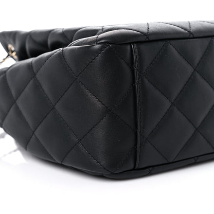 Chanel Grained Calfskin Quilted CC Chain Bucket Drawstring Bag Black 8 of 11