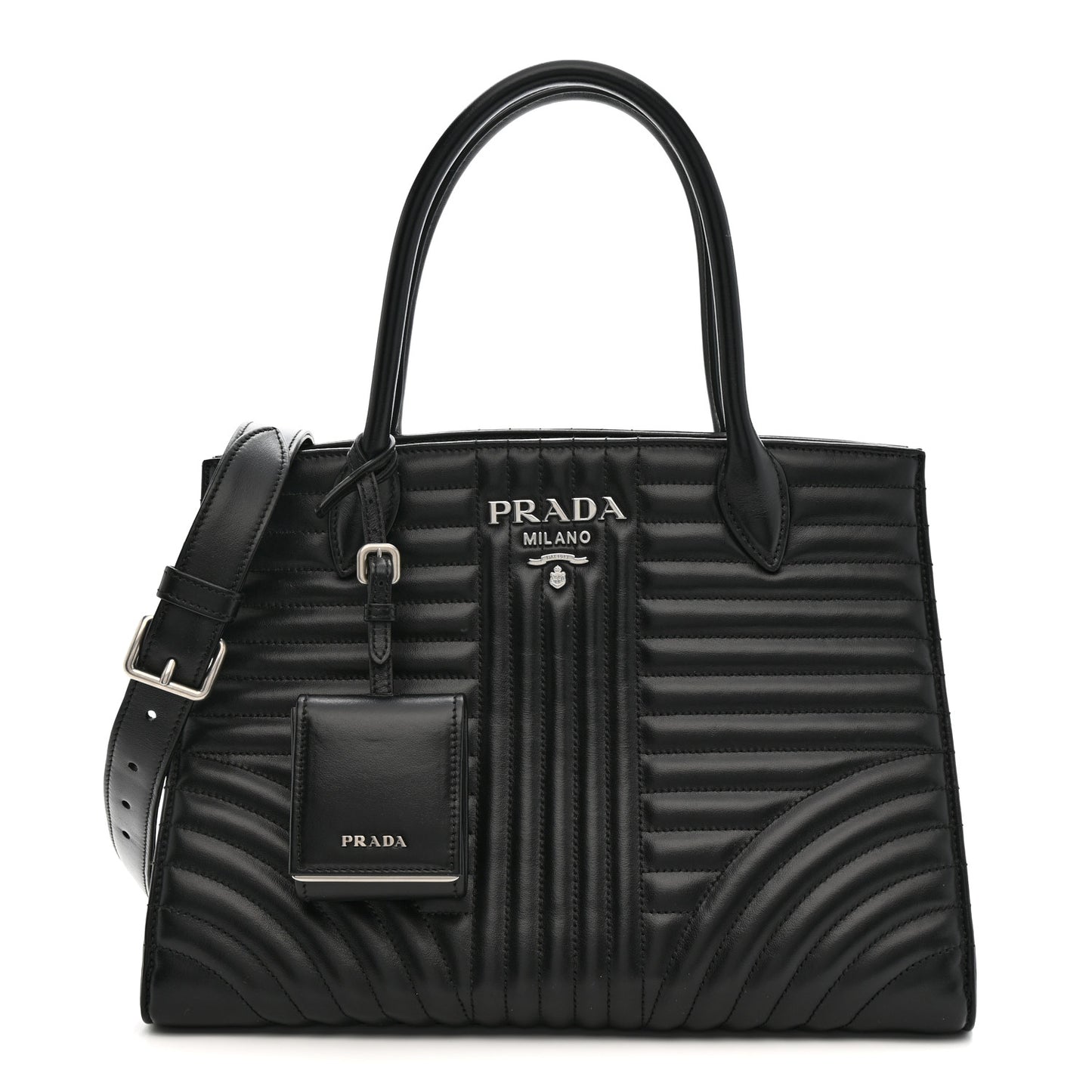 Soft Calfskin Impunture Diagramme Tote Black