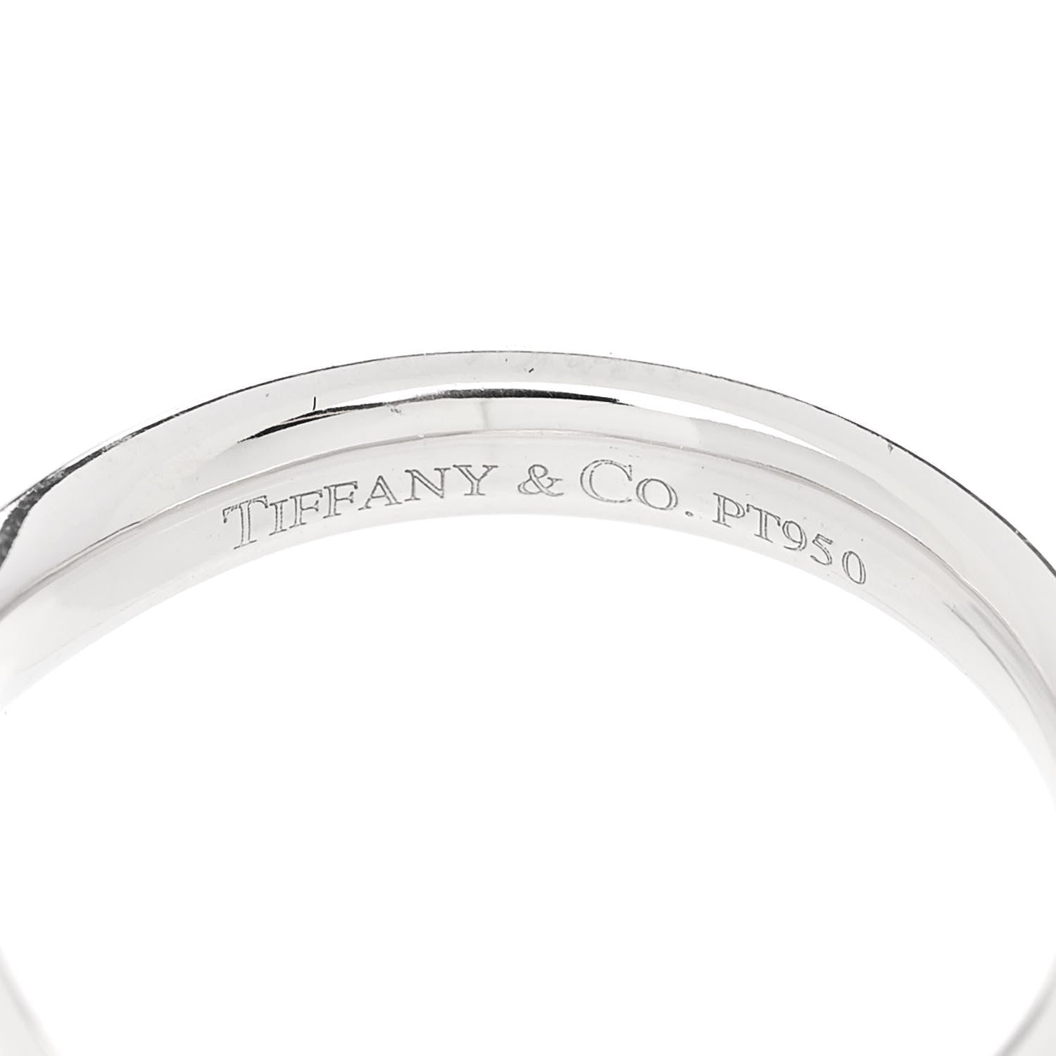 Tiffany Platinum Diamond Elsa Peretti Curved Wedding Band Ring 48 4.5 4 of 5