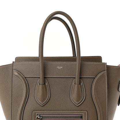 Celine Drummed Calfskin Micro Luggage Souris 7 of 9