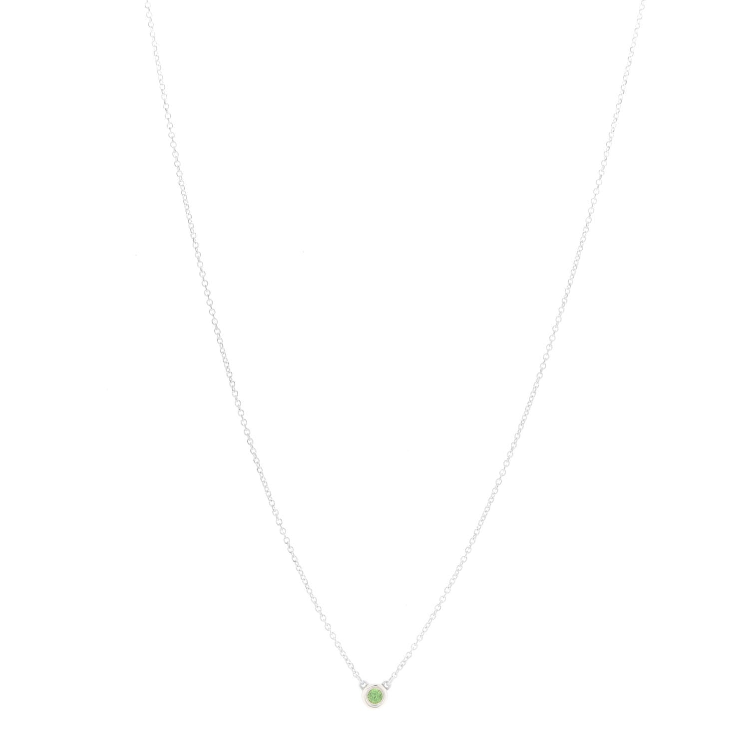 Tiffany Sterling Silver Tsavorite Elsa Peretti Color By The Yard Necklace 1 of 6