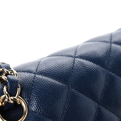 Chanel Caviar Quilted Medium Double Flap Navy 7 of 10