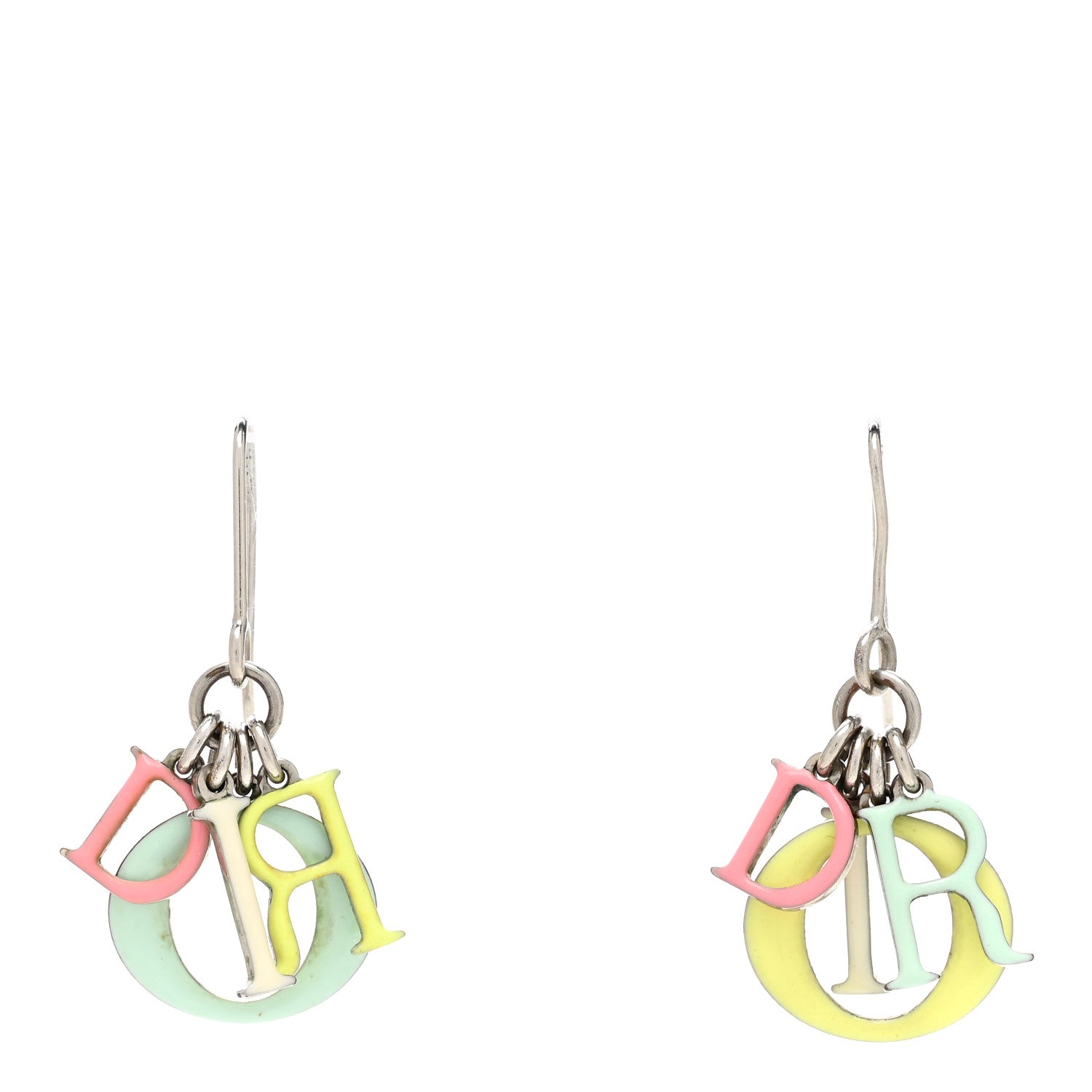 Christian Dior Metal Enamel Logo Earrings Multicolor 1 of 3