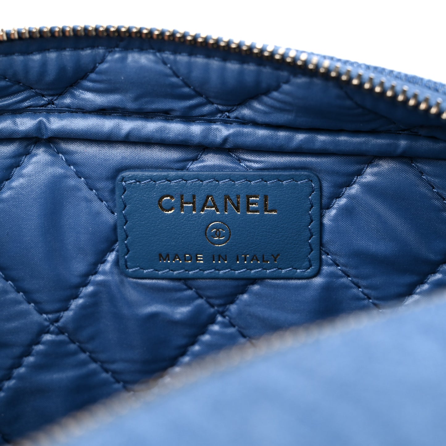 Denim Quilted Toiletry Case Blue