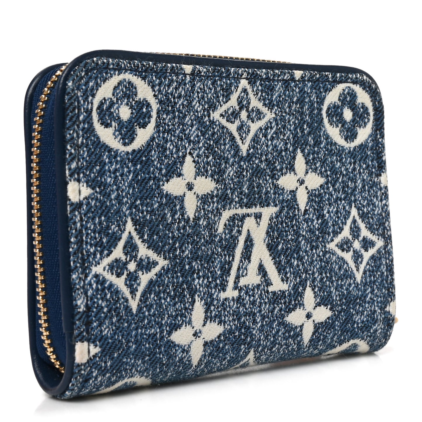 Denim Monogram Jacquard Zippy Coin Purse Bleu