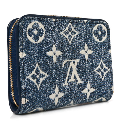 Louis Vuitton Denim Monogram Jacquard Zippy Coin Purse Bleu 3 of 7