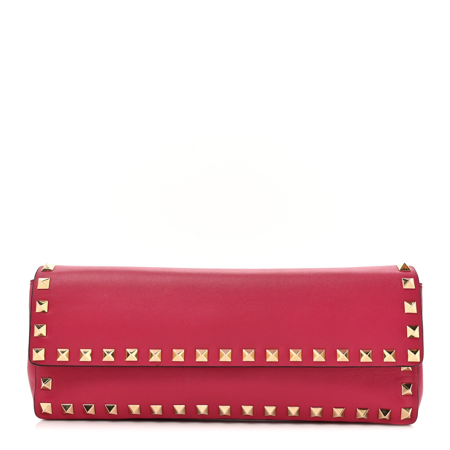 Nappa Rockstud Bangle Clutch Red