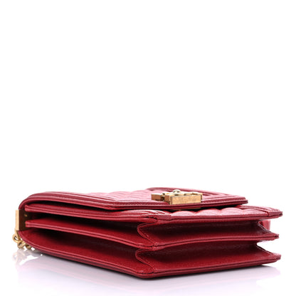 Chanel Caviar Quilted North South Boy Flap Red 4 of 10