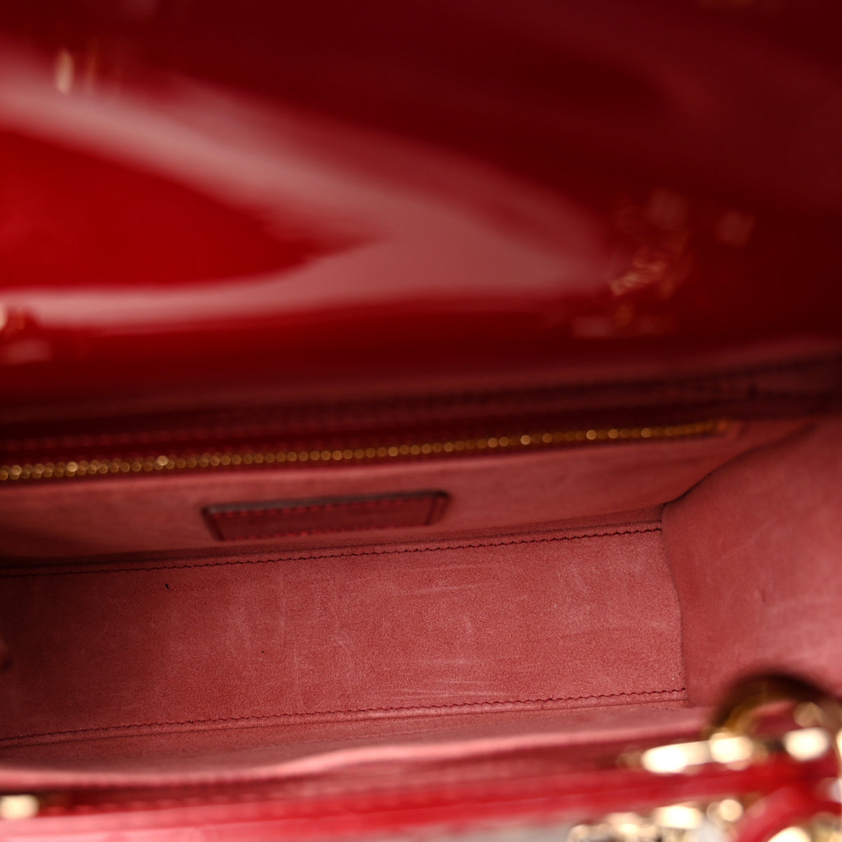 Patent Cannage Small My ABCDior Lady Dior Cherry Red