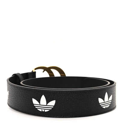 Gucci X ADIDAS Textured Dollar Calfskin Double G 40mm Belt 80 32 Black 2 of 5