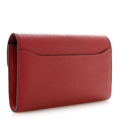 Hermes Epsom Enamel Constance Long Wallet Rouge Grenat 3 of 8