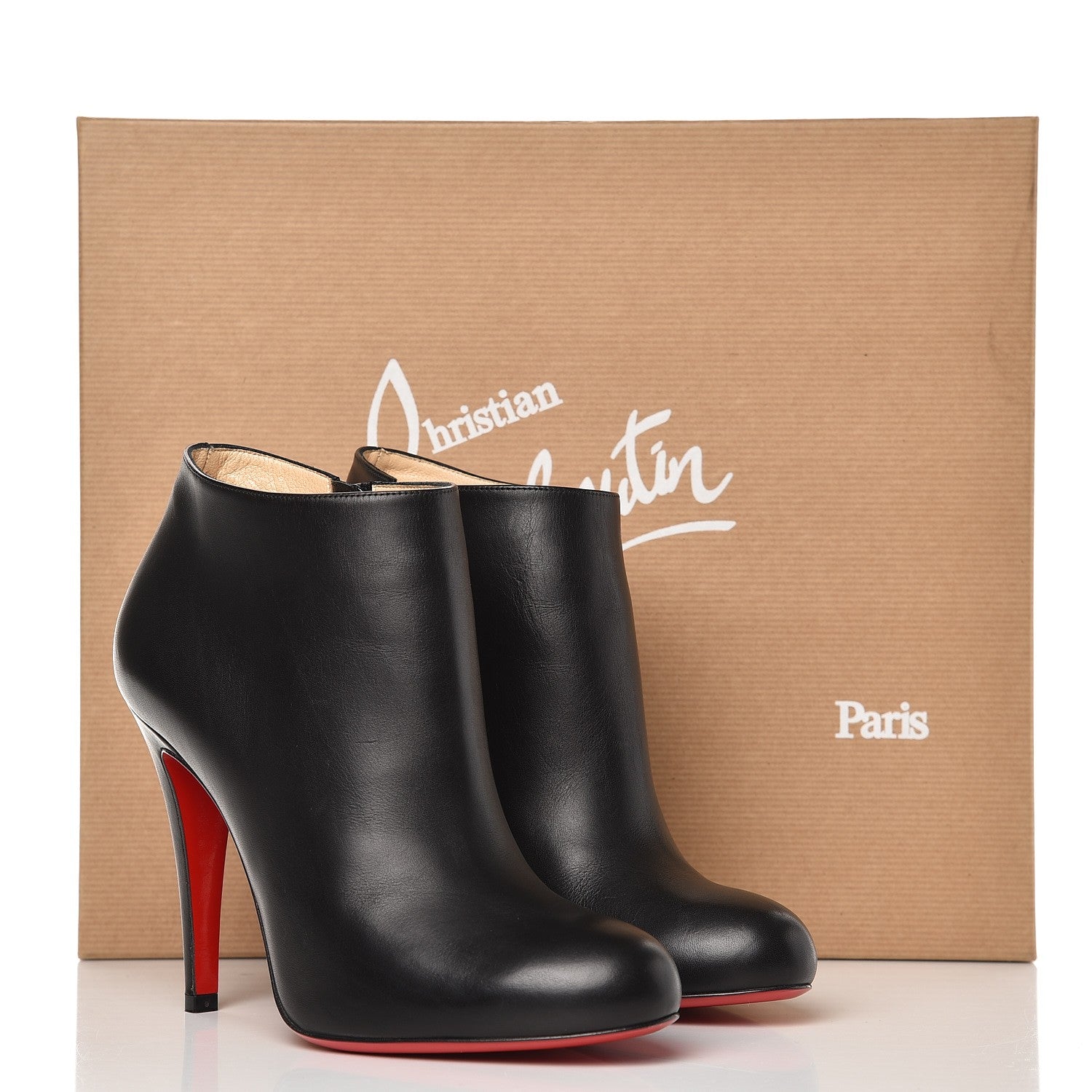 Christian Louboutin Calfskin Belle 100 Ankle Boots 37.5 Black 8 of 8