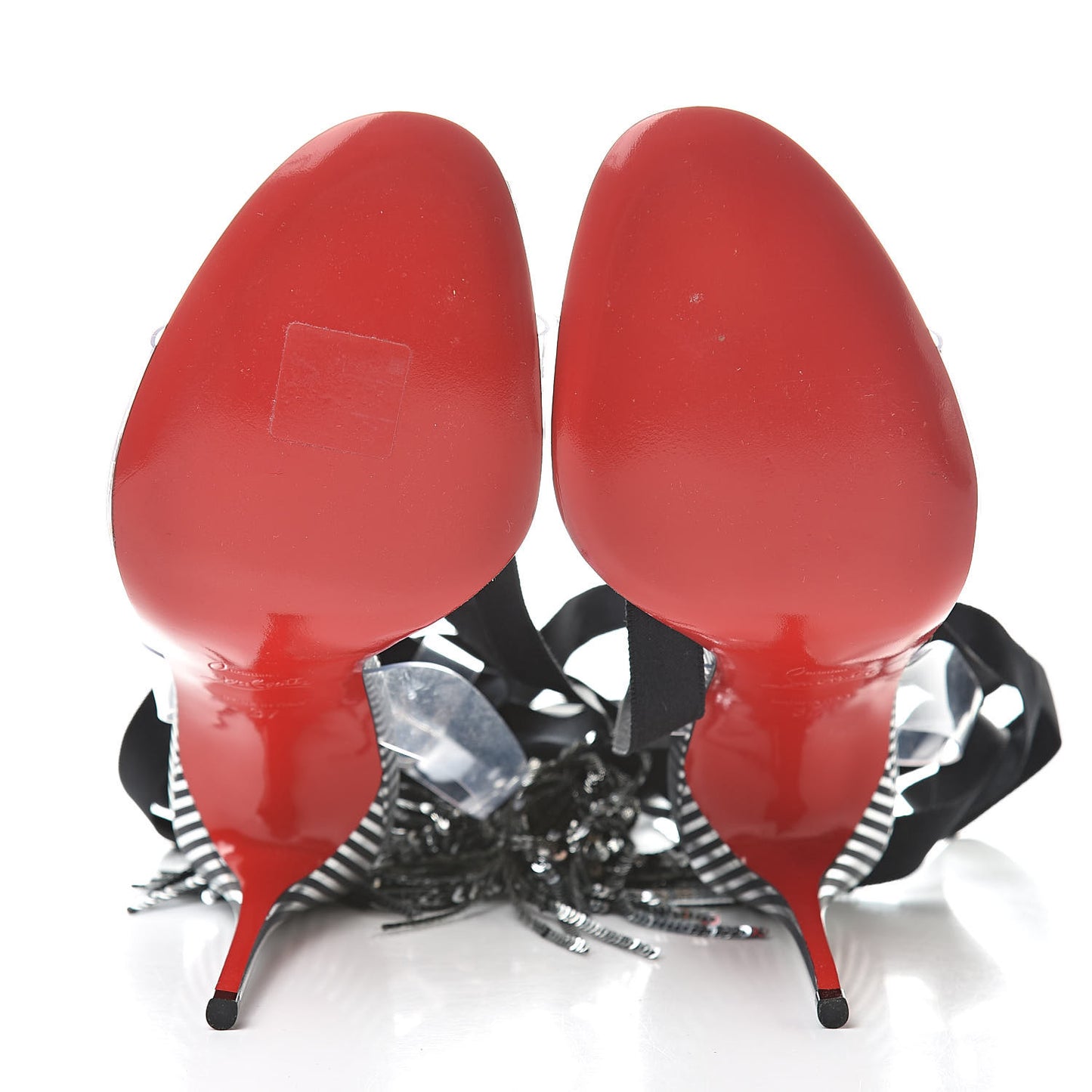 Satin PVC Paillette Marie 100 Sandals 37 Black