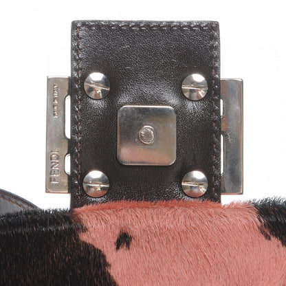 Fendi Calf Hair Cow Print Baguette Pink Black 5 of 8