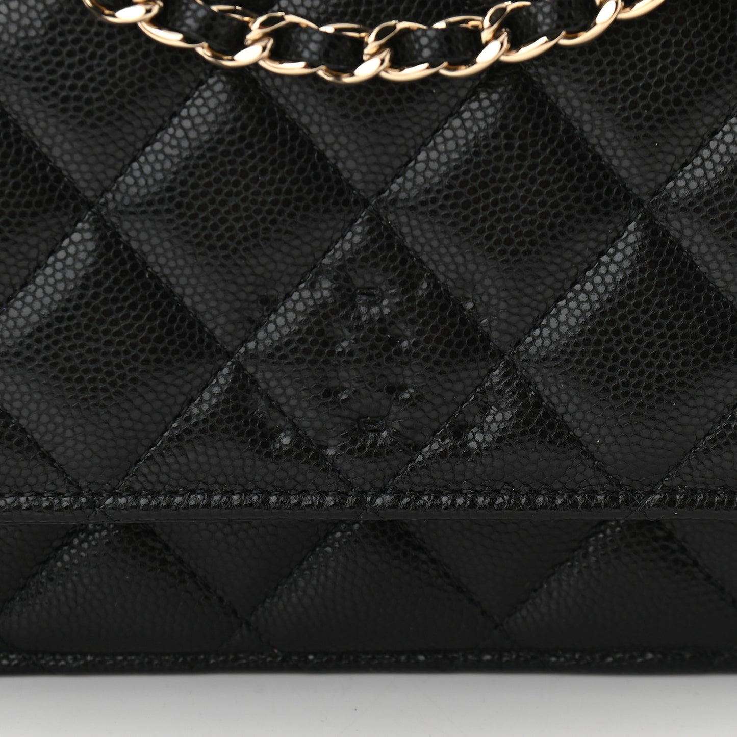 Caviar Quilted Coco Candy Wallet On Chain WOC Black