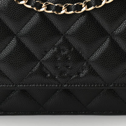 Chanel Caviar Quilted Coco Candy Wallet On Chain WOC Black 11 of 11