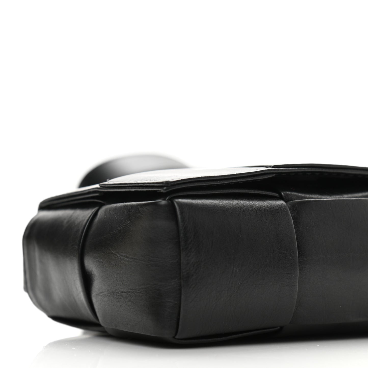 Lambskin Maxi Intrecciato Extra Mini Cassette Crossbody Bag Black