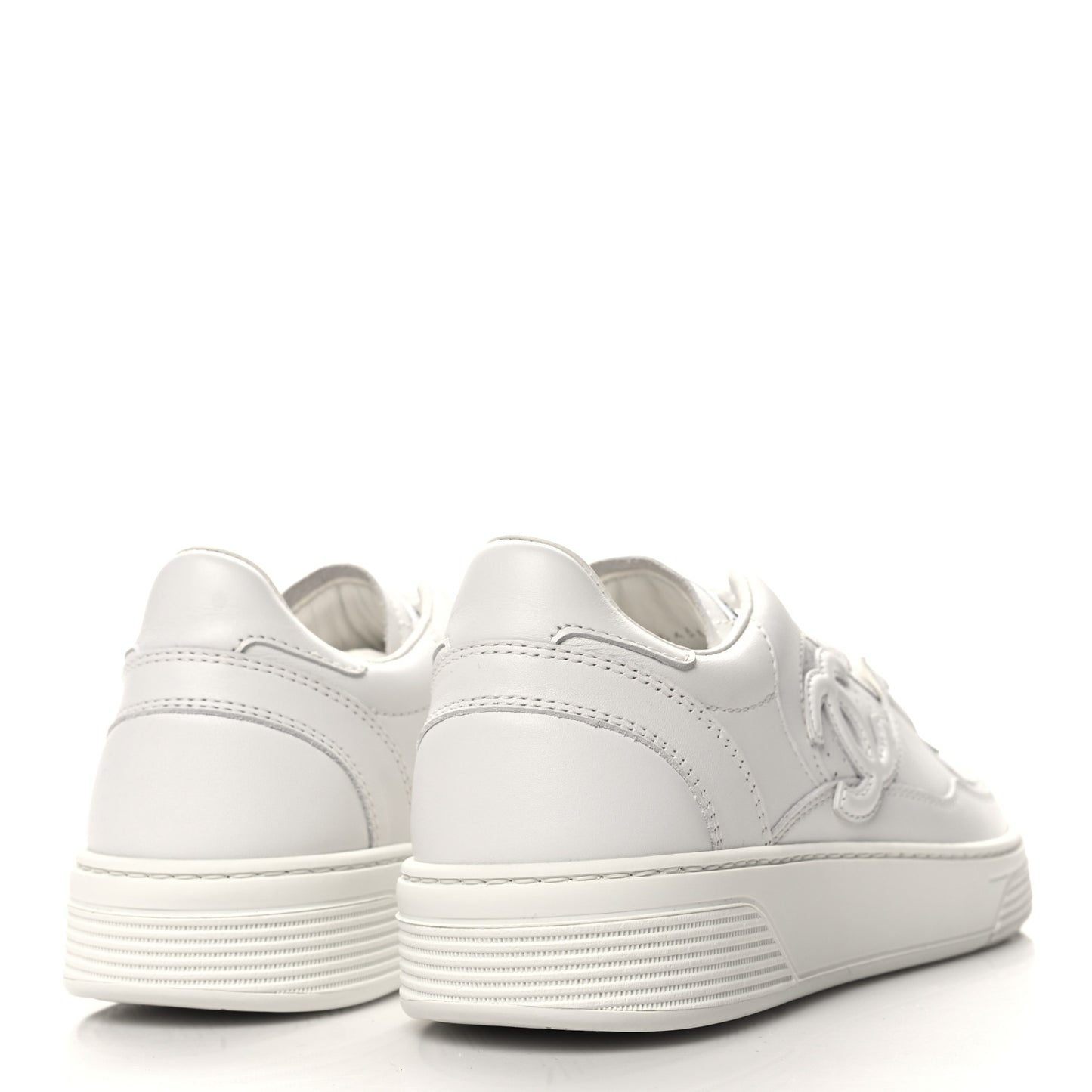 Calfskin CC Womens Sneakers 38 White