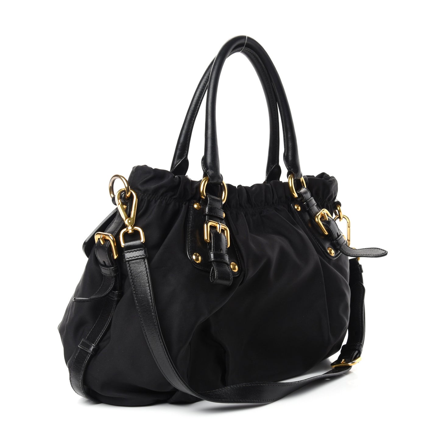 Tessuto Nylon Jacquard Logo Tote Black