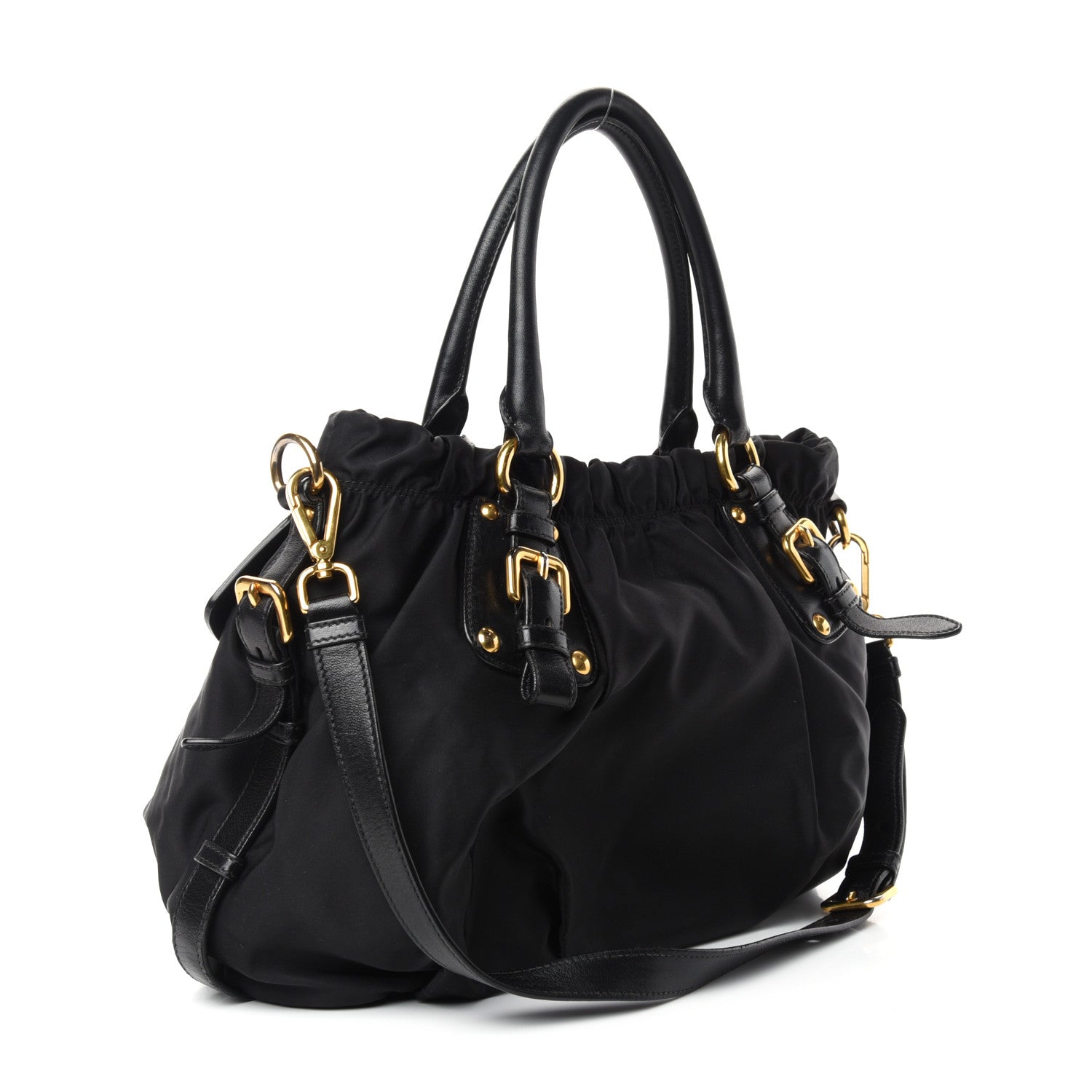 Prada Tessuto Nylon Jacquard Logo Tote Black 3 of 9