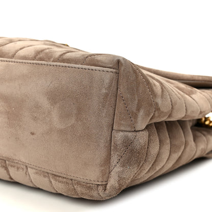 Saint Laurent Suede Y Quilted Monogram Medium Loulou Chain Satchel Taupe 12 of 12