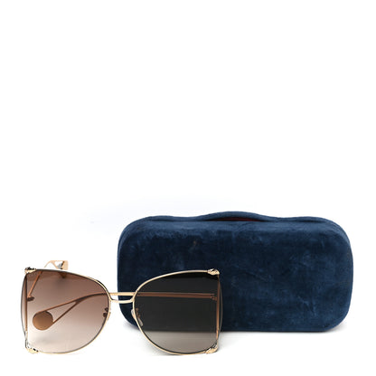Gucci Oversized Round Sunglasses GG0252S Gold Brown 7 of 7