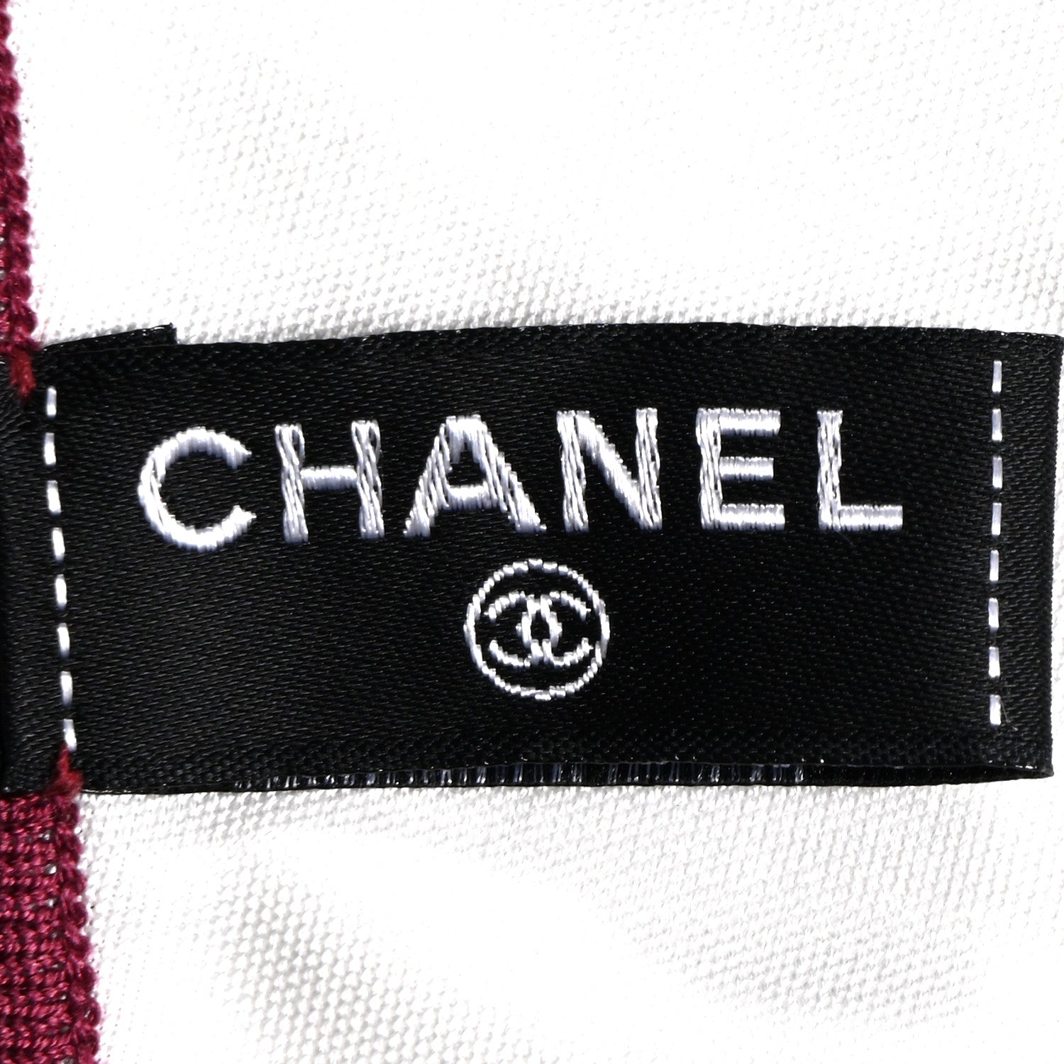 Chanel Silk CC Coco Chanel Logo Scarf White Black Multicolor 4 of 4