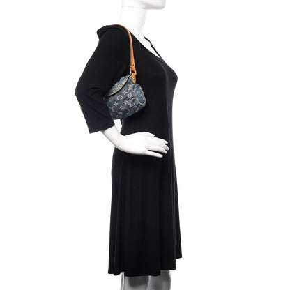 Louis Vuitton Monogram Denim Mini Pleaty Blue 2 of 12