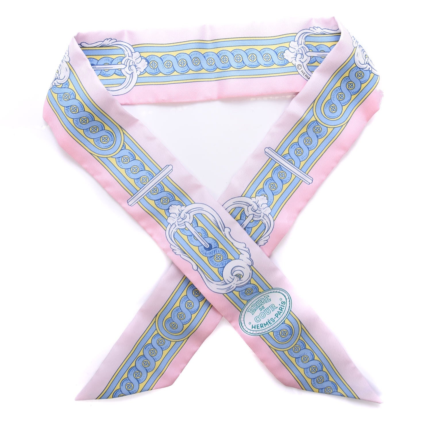 Hermes Silk Bride De Cour Twilly Rose Pale Ciel 1 of 4