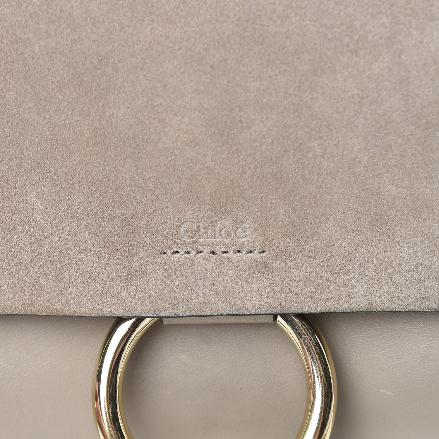 Chloe Suede Calfskin Small Faye Shoulder Bag Motty Grey 17 of 19